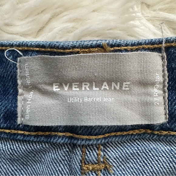 Everlane Jeans The Utility Barrel Jean High Waist Cropped Blue Regular Sz 27 - Picture 8 of 12